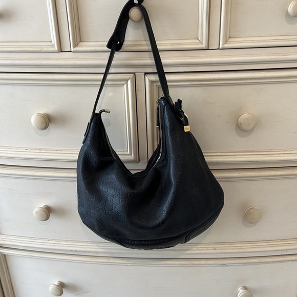 Authentic Black Leather GUCCI Hobo/Shoulder Bag EXCELLENT condition - Picture 2 of 11